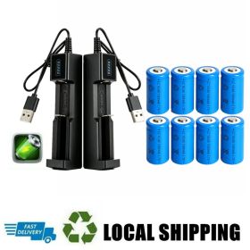 4 Pack 1300 MAh 16340 RCR123A Rechargeable 3.7 V Ion Battery  USB Battery Charger Must Offer A Hazardous Materials Shipping Label Ship By USPS Fo (Option: 2packs)