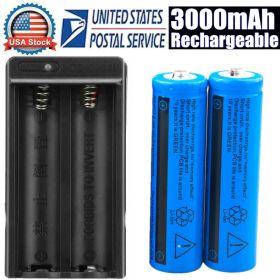 Li-ion Battery&Charger 3000mAh 3.7V Rechargeable Batteries US Plug For Torch Flashlight Free Shipping Via DHL-Ground, Cannot Be Shipped Via USPS (Option: 2pcs charger)